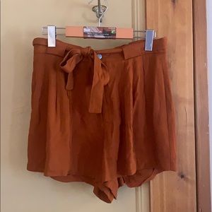 Zara Flowy Burnt Orange Shorts - Size Small